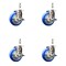 Service Caster 4 Inch 316SS Blue Polyurethane Swivel 10mm Threaded Stem Caster Set Brake SS316TS20S414-PPUB-BLUE-TLB-M1015-4 - alternate 1